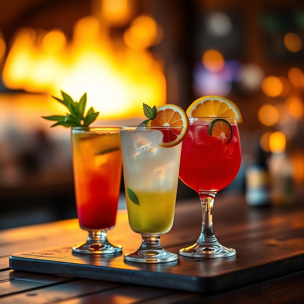 Half Moon cocktails at a table